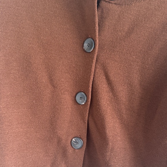 Sezane Brown Button-Up Women's Sweater - Picture 3 of 4